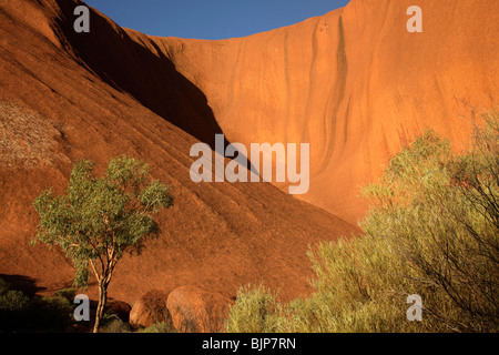 Formation de grès de renommée mondiale, l'Uluru ou Ayers Rock , Territoire du Nord, Australie Banque D'Images