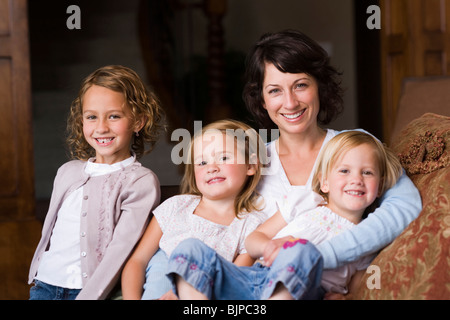 La mère et les filles Banque D'Images