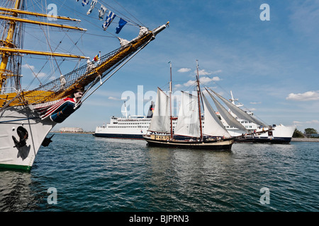 Le Hanse Sail 2008, Rostock-Warnemünde, Mecklenburg-Vorpommern, Allemagne, Europe Banque D'Images