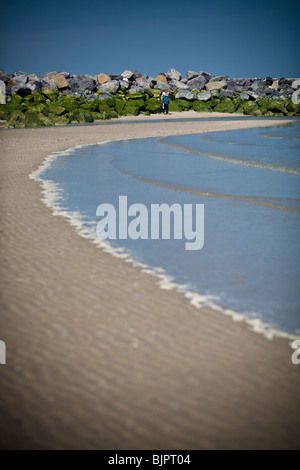 Paysage côtier, scène montrant la côte d'Ostende, Belgique Banque D'Images