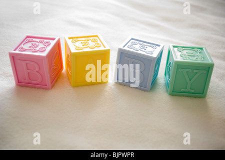 Blocks spelling out baby Banque D'Images