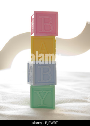 Blocks spelling out baby Banque D'Images