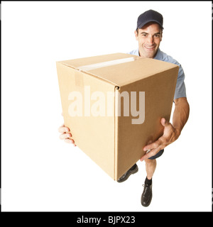 Homme avec un paquet de livraison Banque D'Images