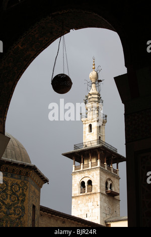 Le minaret de Jésus à la mosquée des Omeyyades, Damas, Syrie Banque D'Images