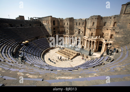 L'ancien théâtre romain de Bosra, Syrie Banque D'Images