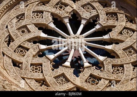Fenêtre de Trapani cathédrale rose Banque D'Images