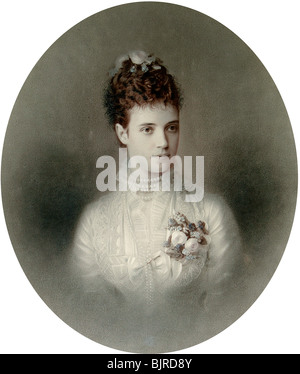 Portrait de l'Impératrice Maria Fiodorovna de Russie, 1890. Artiste : Charles Bergamasco Banque D'Images