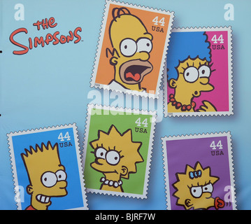 Les Simpson PREMIER JOUR QUESTION DES SIMPSONS STAMPS US POSTAL SERVICE CENTURY CITY LOS ANGELES CA USA 07 mai 2009 Banque D'Images