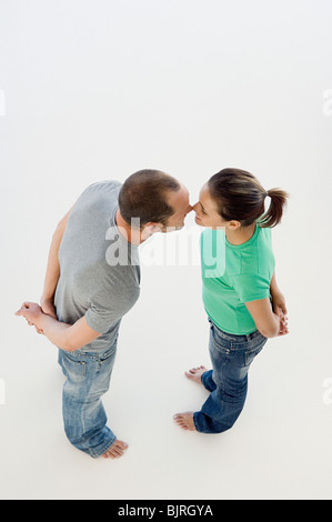 Couple de toucher le nez Banque D'Images