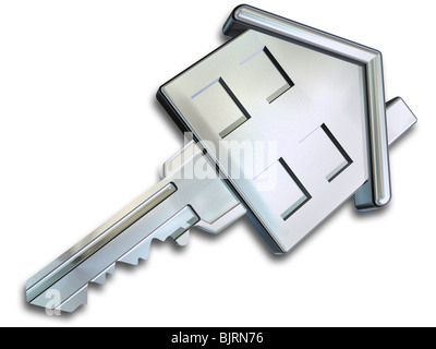 Illustration d'une clé dans la forme d'une maison Banque D'Images