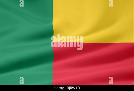 Grand drapeau du Bénin Banque D'Images