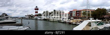 Harbour Town marina panorama, hilton head sc Banque D'Images