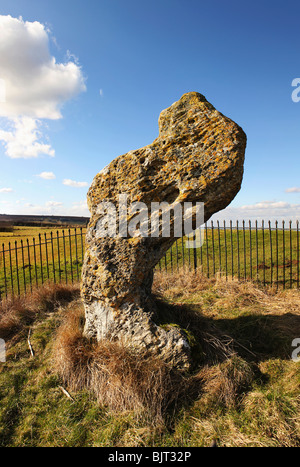 Rollright Stones site ancien Oxfordshire Warwickshire Angleterre Kings Men stone circle King néolithique en Pierre Pierre cérémonie Circ Banque D'Images