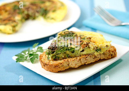 Omelette sauvage. Recette disponible. Banque D'Images