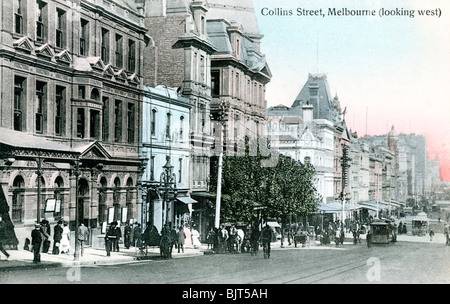 À l'ouest le long de Collins Street, Melbourne, Australie, 1912. Artiste : Inconnu Banque D'Images