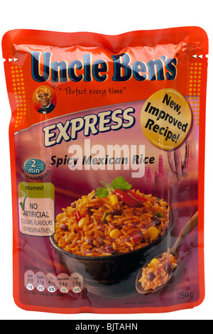 Sachet de Oncle Bens Express Riz mexicain épicé Banque D'Images