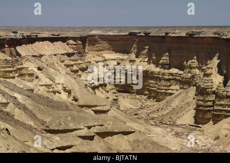 Les magnifiques canyons du désert Namibe le long de la côte. La province de Namibe, dans le sud de l'Angola. L'Afrique. © Zute Lightfoot. Banque D'Images