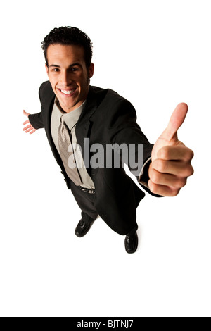 Young businessman giving Thumbs up Banque D'Images