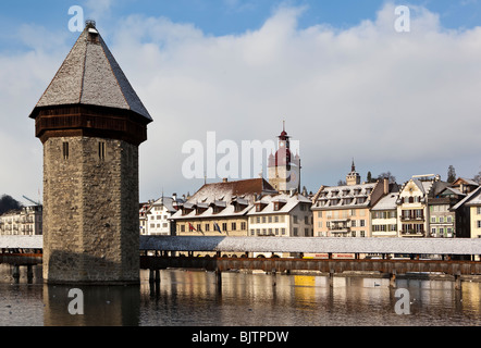 En hiver, les toits de Lucerne Suisse Banque D'Images