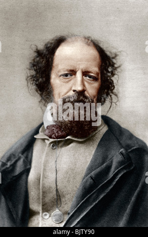 Alfred, Lord Tennyson, poète lauréat du Royaume-Uni, c1867.Artist : Londres & Co photographique stéréoscopique Banque D'Images