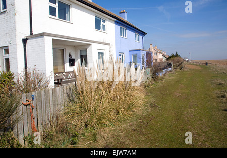 Maisons en bord de mer sur la plage de Suffolk Street Bardeaux Banque D'Images