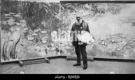 Claude Monet, peintre impressionniste français, 1923. Artiste : Inconnu Banque D'Images