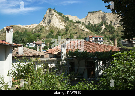 Melnik, Pyramides de sable, phénomène naturel, formations rocheuses époustouflantes, Balkans, Bulgarie, Europe de l'est Banque D'Images