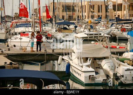 Dans Yahts Harbour.Hertzelia Israël Banque D'Images