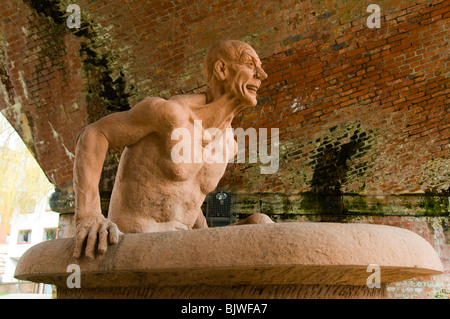 Archimède, une sculpture par Thompson W Dagnall, 1990. Manchester, Angleterre, RU Banque D'Images