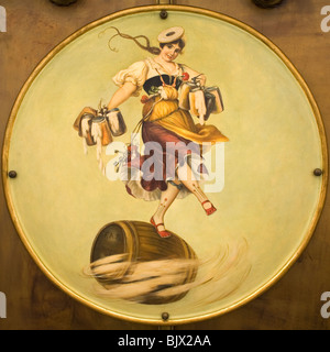 Une peinture d'une serveuse de danse à Garmisch-Partenkirchen, Bavière, Allemagne. Banque D'Images