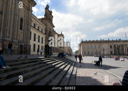 La Plaza Bolivar (Place Bolivar), Bogota, Colombie. Banque D'Images