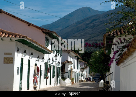 La ville coloniale de Villa de Leyva, Colombie. Banque D'Images