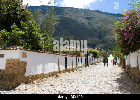 La ville coloniale de Villa de Leyva, Colombie. Banque D'Images