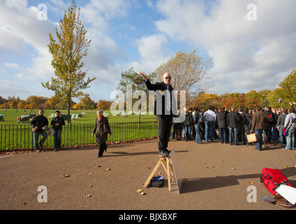 Israël Christian Preacher à Speaker's Corner, Hyde Park, Londres, Angleterre Grande-Bretagne Royaume-Uni GB Banque D'Images