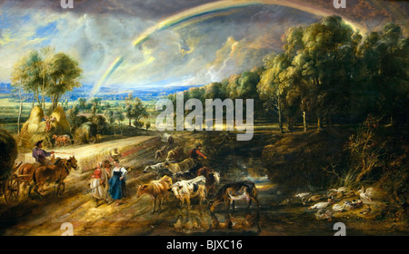 Paysage 1636 arc-en-ciel peint par Peter Paul Rubens Wallace Collection Londres Angleterre Grande-bretagne Royaume-Uni UK GB British Banque D'Images