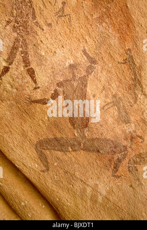 L'art rupestre dans le Mestakawi grotte dans la région de Wadi Sura Gilf Kebir région du désert occidental. 2010 Banque D'Images