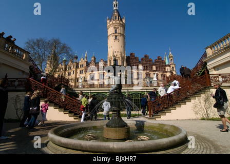 Château de Schwerin, Mecklembourg-Poméranie-Occidentale, Allemagne. Banque D'Images