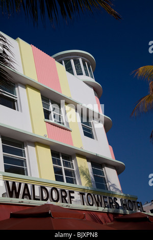 Le Room Mate Waldorf Towers (Hôtel) 860 Ocean Drive, Miami Beach, Florida, USA Banque D'Images