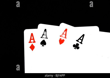 Quatre cartes cartes d'as Banque D'Images
