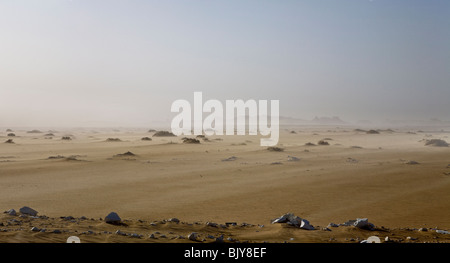 Tempête de vent dans le Gilf Kebir, Western Desert, Egypte Banque D'Images