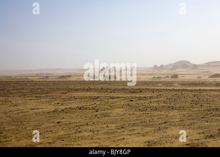 Tempête de vent dans le Gilf Kebir, Western Desert, Egypte Banque D'Images