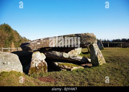 Arthur's Stone. Un Néolithique Recloisonnées tombe, Dorstone, Herefordshire, Angleterre, RU Banque D'Images