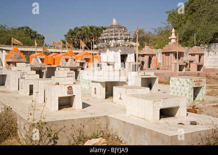 Cimetière hindou dans l'Inde, de DIU. Banque D'Images