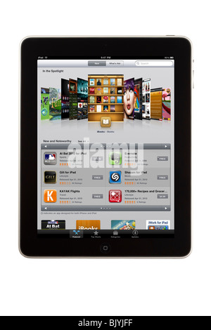 Un ordinateur affichant la tablette iPad iPad store online Banque D'Images