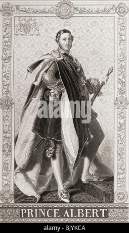 Le Prince Albert de Saxe-cobourg et Gotha, Francis Albert Auguste Charles Emmanuel, 1819 - 1861. Époux de la reine Victoria Banque D'Images