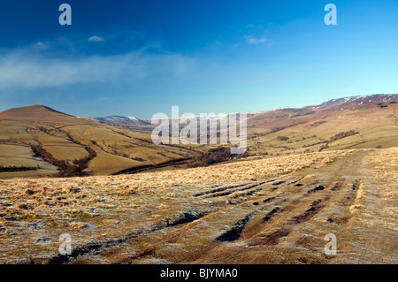 La vallée de Edale et les collines environnantes de la voie romaine, l'espoir Brink, Win Hill, Peak District Banque D'Images