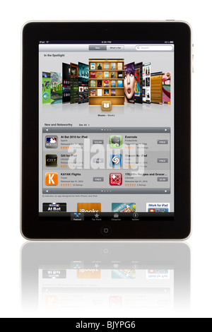 Un ordinateur affichant la tablette iPad iPad store online Banque D'Images