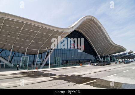 Une vue sur la nouvelle gare de Wuhan. le super trains à grande vitesse à Guangzhou et Beijing partent de cette gare. Banque D'Images