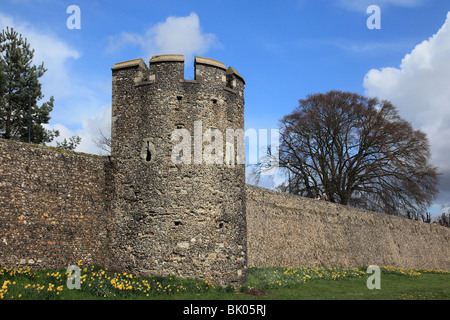 Les murs de fortification médiévale de Canterbury Kent Royaume Uni Banque D'Images