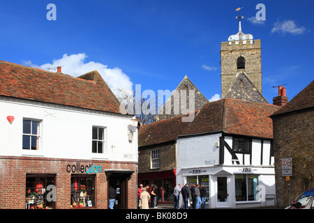 Marché et King Street dans la ville de Sandwich Kent Royaume Uni Banque D'Images